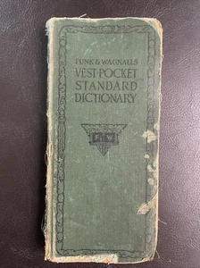 Funk & Wagnalls Vest Pocket Standard Dictionary Antique 1926 Green Educational - Picture 1 of 13