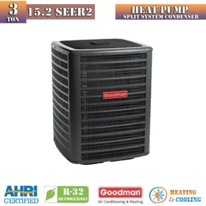 Goodman 3 Ton 15.2 SEER2 AC Heat Pump Condenser Split System Single Stage R32 - Picture 1 of 4