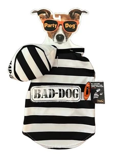 Bad Dog Halloween Costume Jail Prisoner Inmate Pet Cat Party Dog Size M/L - NEW - Picture 1 of 7