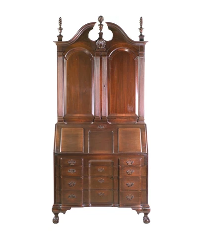 Colonial Mfg. Co. Block Front Mahogany Secretary Desk Cover