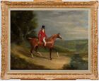 Hand Painted Old Master Antique Oil Painting Art Hunting Horse On Canvas 30"X40"