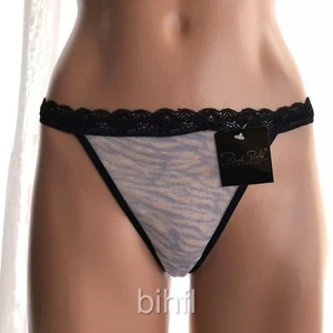 Rene Rofe/Tanga/V-String/schwarz-weißes Muster/durchsichtig/Spitzenborte/16 $ - Bild 1 von 2