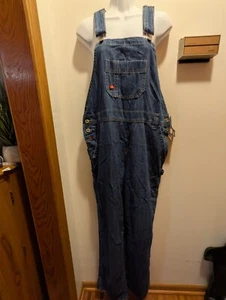 Dickies Women Medium Straight Leg Relaxed Fit Blue Jean Bib Overalls NWT - Picture 1 of 12