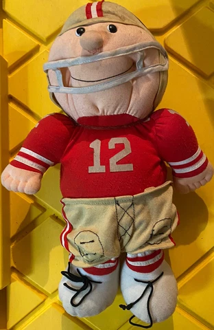 Vintage 1980s KAMAR San Francisco 49ers #12 NFL Football 13” Plush Toy w/ Pants Cover