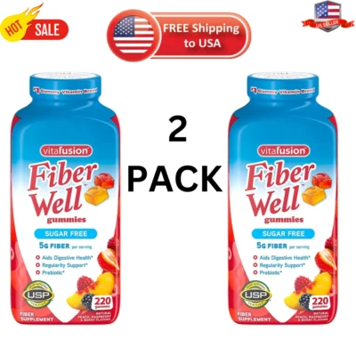 Gomitas Vitafusion Fiber Well sin azúcar 220 quilates (paquete de 2) soporte digestivo Foto 1 de 4