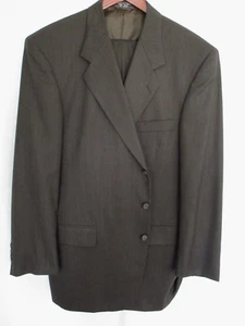 Jeffrey Banks Mens Suit 46L 40x27 Brown 100% Wool - Picture 1 of 13