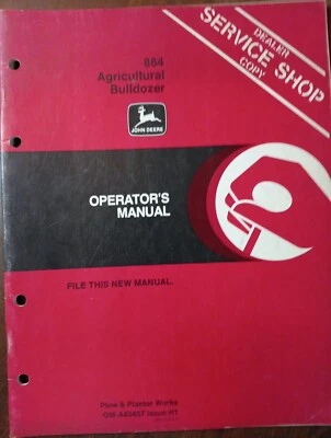 Manual de operador de excavadora agrícola John Deere 864 OM-A43457 H1 Foto 1 de 4