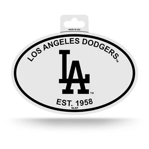Los Angeles Dodgers Oval Decal Sticker 3x5 Inches NEW Free Ship Black & White - Picture 1 of 2