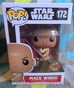 Mace Windu Pop 172 - Star Wars Funko Pop! 2016 - RARE- Vaulted + Protector - Picture 1 of 8