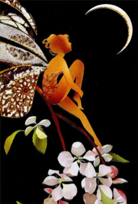 Pictura Enchanted Wings Fairy on Black Enchanted Wings Birthday Card for Woman - Image 1 of 2