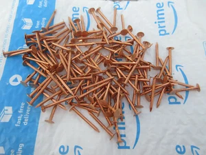 50 uñas de cobre liso 1 1/2" vástago liso de pizarra de techo 5,10 oz para matar árboles y tocones - Imagen 1 de 4
