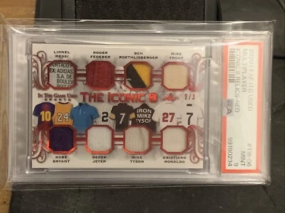 2020 Leaf ITG Used Iconic 8 Federer Bryant Messi Ronaldo Jeter Trout /3 PSA 9 - Image 1 of 3