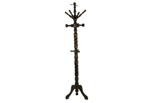 Barley Twist Standing Hall Tree Coat Hallway Rack Wooden Vintage Modernist Cover