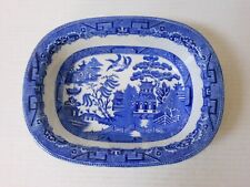 Vintage Allertons Ltd. England ~ 9 1/4" x 7" Blue Willow Vegetable Dish