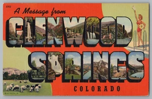 Postcard Greetings From Glenwood Springs, Colorado, Large Letter - Picture 1 of 2