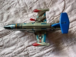 Vintage Flugzeug Aufzieh Blech Metall Spielzeug MTU Korea - Bild 1 von 5