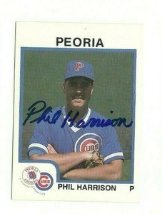 Phil Harrison 1987 ProCards Peoria Chiefs autographed auto signed card