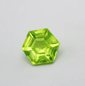Natural Peridot Gemstone 10 Ct Loose Gemstone Green Color Hexagon Cut Certified - Imagen 1 de 8