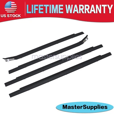 4Pcs Weatherstrip Outer Lower Window Fit Toyota Tundra 2000-2006 Double Cab - Image 1 of 4