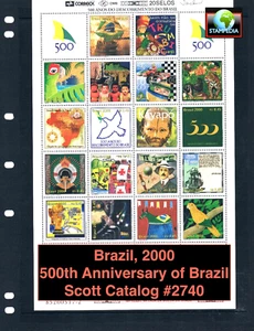 $24.00 Scott Value - 2001 BRAZIL 500 Years s/s Discovery CV MNH NH UMM - Picture 1 of 4