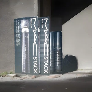 2 MAC Stack Mascara Superstack Mega Brush Black Mascara 0.1oz/3ml Ea Travel Mini - Picture 1 of 1