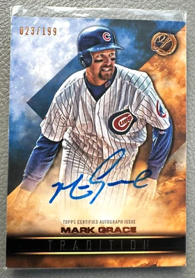 2016 Topps Legacies of Baseball Mark Grace Auto Autograph /199 - Image 1 of 2