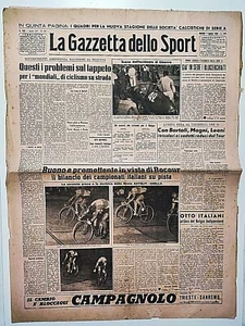 Gazzetta dello Sport 1 August 1950 Italian Track Cycling Championships - Picture 1 of 1