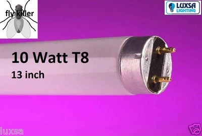 Pack of 4 13 INCH 10W UV UVA FLY KILLER TUBE 13'' 10 Watts F10T8BL 350 368 - Image 1 of 3
