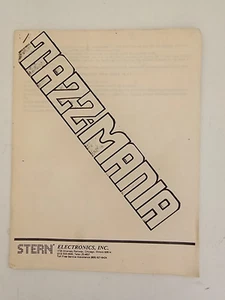RARO MANUAL DE VIDEOJUEGO STERN TAZZ-MANIA ARCADE 1982 - Imagen 1 de 2