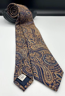 Corbata de cuello de seda para hombre Joseph Abboud ~ azul ~ patrón cachemir ~ ¡Diseñador! Foto 1 de 4