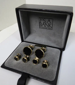 Jos. A. Bank Schwarz Echt Onyx Manschettenknöpfe Set Neu mit Etikett - Bild 1 von 6