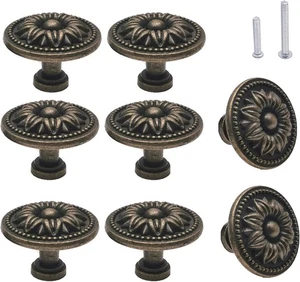Vintage Flower Shape Cabinet Drawer Knobs, Antique Bronze - Picture 1 of 5