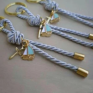 Elegant Baptism Cross Boat Nautical Key chains Favors Bomboniere Bonbons - Picture 1 of 4