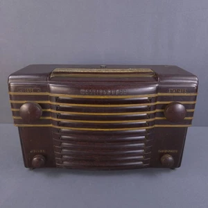 Vintage Westinghouse Radio Röhre AM H-122-A Bakelit braun Phono Eingang getestet - Bild 1 von 16
