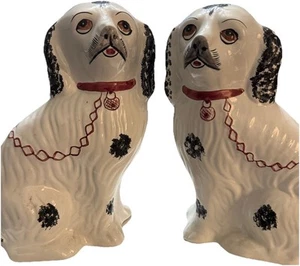 Staffordshire King Charles Spaniel Dog Pair Figurines #468-R&L H - Picture 1 of 13