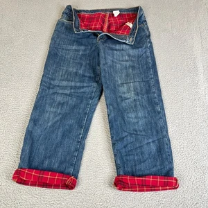 Pantalones de mezclilla Eddie Bauer para hombre 34x30 azul relajado rojo franela a cuadros forrados al aire libre vaquero - Imagen 1 de 18