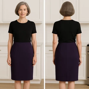 Anne Klein Women’s Skirt Purple Size 12 Suit Career Lined Pencil Midi Slit Back - Picture 1 of 4