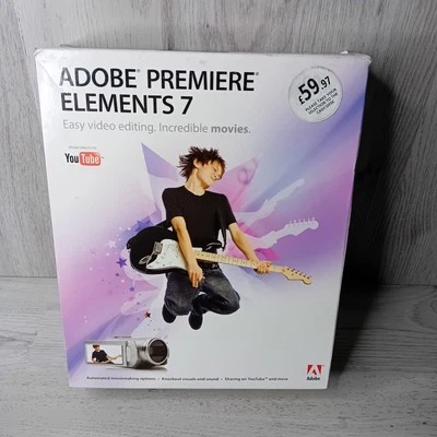 ADOBE PREMIERE ELEMENTS 7 SOFTWARE - NEW IN BOX RARE RETRO SOFTWARE - Image 1 of 4