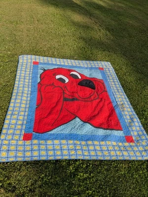 Vintage Clifford The Big Red Dog Quilt Blanket Handmade Kids Bedding Throw 87x66 - Image 1 of 4