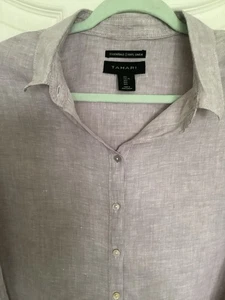 Pale Lilac Linen Blouse Size L - Picture 1 of 8