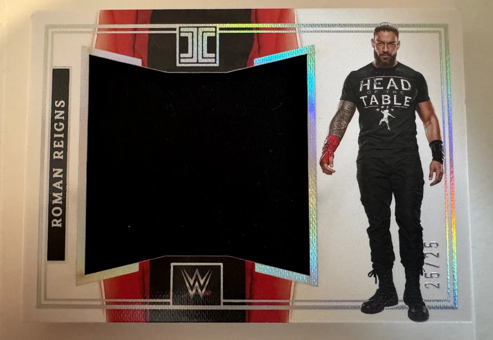 2023 WWE PANINI IMPECCABLE ROMAN REIGNS JUMBO WORN USED RELIC 25/25 - Image 1 of 4
