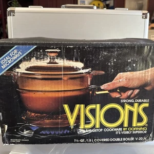 NEU Corning Visions Rangetop Kochgeschirr 1,5 Quart bedeckt Doppelkocher V-20-N OVP - Bild 1 von 6