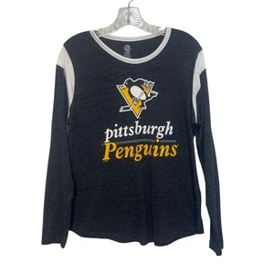 Pittsburgh Penguins NHL Maglietta Manica Lunga Grande Grigio Fanwear - Foto 1 di 8
