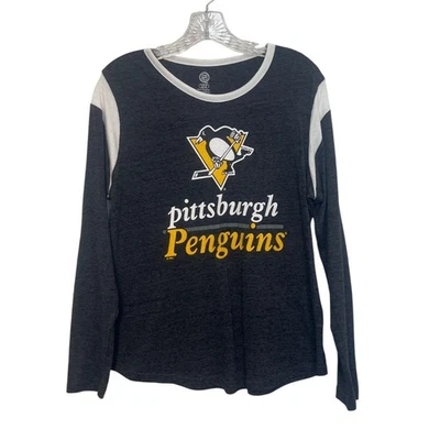 Pittsburgh Penguins NHL Long Sleeve Tshirt Large Gray Fanwear - Image 1 of 4