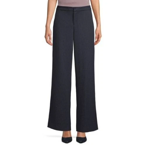 Scoop Wide-Leg Trouser Navy Pinstripe Women's Size 2 - Image 1 of 1