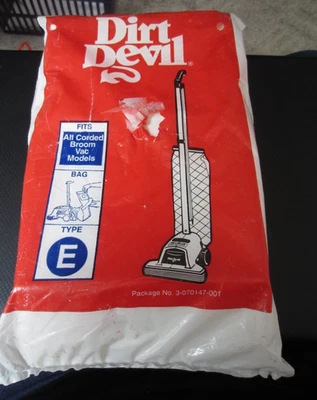 Pack of 5 Dirt Devil Type E Broom Vacuum Bags 3070147001 - Image 1 of 2