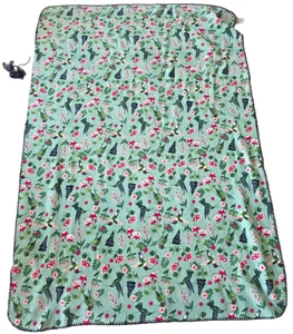 *DEFECT* Casual Living Reversible Lux Plush Throw 50x70" Hummingbird Green Foral - Picture 1 of 10