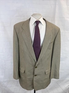 Kasper Men's Beige Houndstooth Blazer 46R $795 - Picture 1 of 10