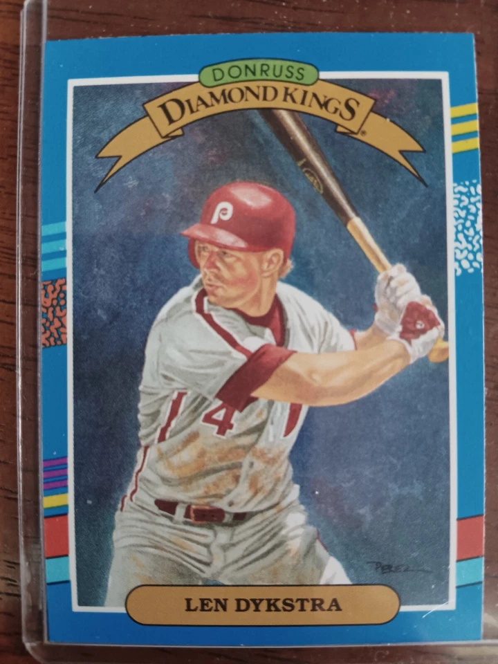 LENNY DYKSTRA PHILLIES 1990 DONRUSS DIAMOND KINGS BASEBALL CARD #7 - Image 1 of 1