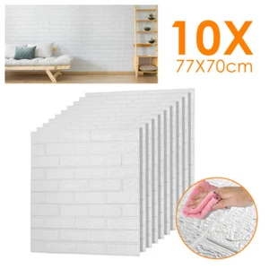 10-50x 3D Tapete Weiß 77x70cm Stein Ziegel Optik Steinoptik Selbstklebend - Bild 1 von 13